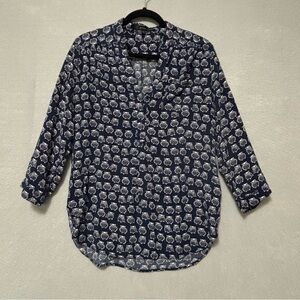 Fun 2 Fun Blue and White Owl Pattern Top